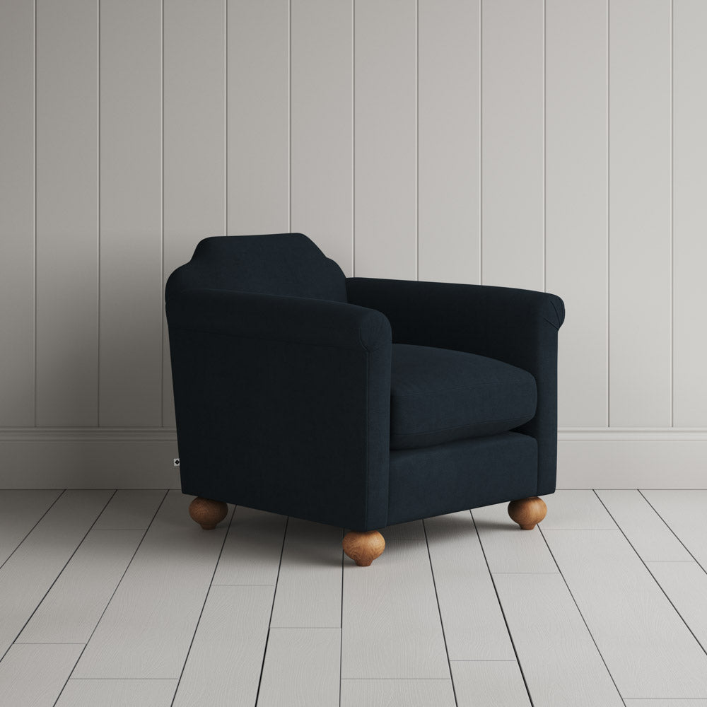 Black Dolittle Armchair in Laidback Linen