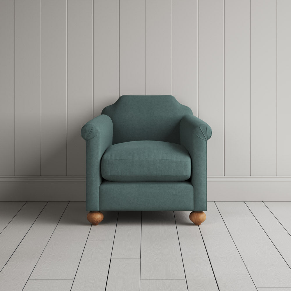  Front View of Dolittle Armchair in Laidback Linen Mineral 