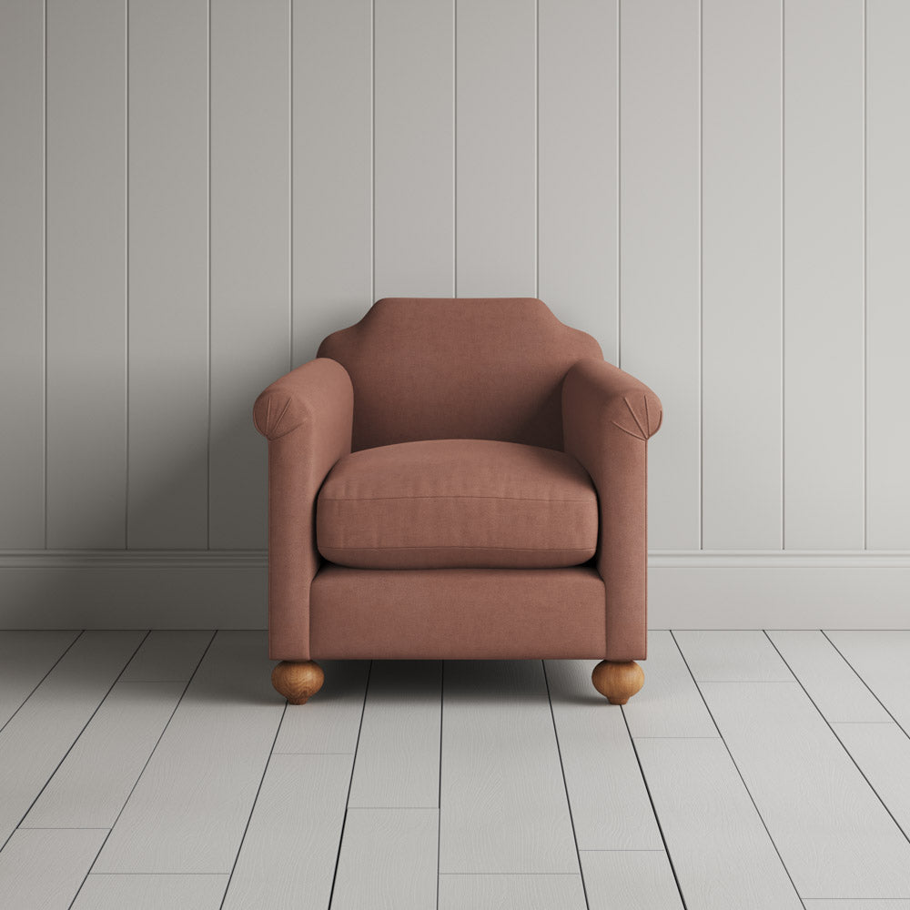  Front View of Dolittle Armchair in Laidback Linen Roseberry 
