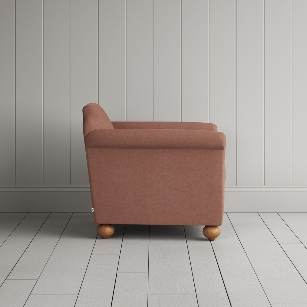 Side View of Dolittle Armchair in Laidback Linen Roseberry 