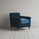 Idler Armchair in Intelligent Velvet Aegean Frame and Classic Corduroy Harbour Blue Seat angled view