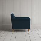 Side View of Idler Armchair in Intelligent Velvet Aegean