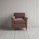 Front View of Idler Armchair in Intelligent Velvet Dusky Pink