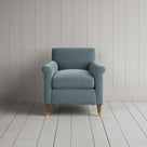 Front View of Idler Armchair in Intelligent Velvet Mineral