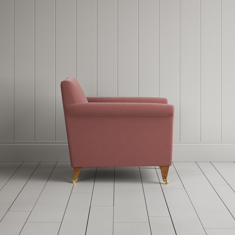  Side View of Idler Armchair in Intelligent Velvet Rose 