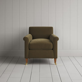 Font View of Idler Armchair in Intelligent Velvet Sepia