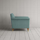 Side View of Idler Armchair in Laidback Linen Cerulean