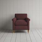 Idler Armchair in Laidback Linen Damson full front view