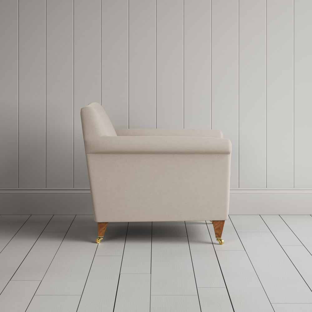  Side View of Idler Armchair in Laidback Linen Dove 