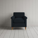 Front View of Idler Armchair in Laidback Linen Midnight