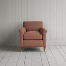 Front View of Idler Armchair in Laidback Linen Roseberry