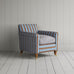 image of Idler Armchair in Regatta Blue Frame and Ticking Blue Brown Seat