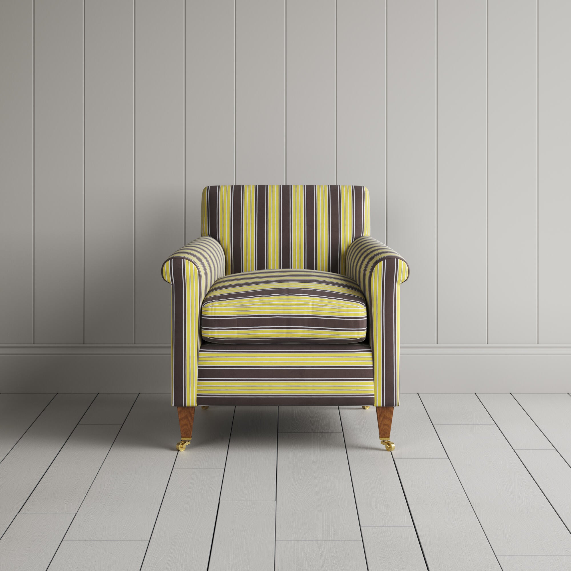  Idler Armchair in Regatta Cotton, Custard front view 