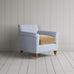 image of Idler Armchair in Ticking Aqua Brown Frame and Classic Corduroy Stone Beige Seat