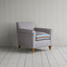 image of Idler Armchair in Ticking Blue Brown Frame and Regatta Blue Seat