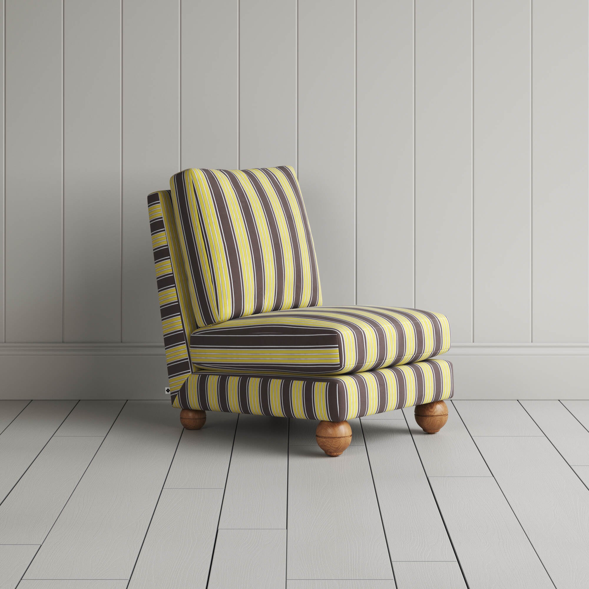  Perch Slipper Armchair in Regatta Cotton, Custard 