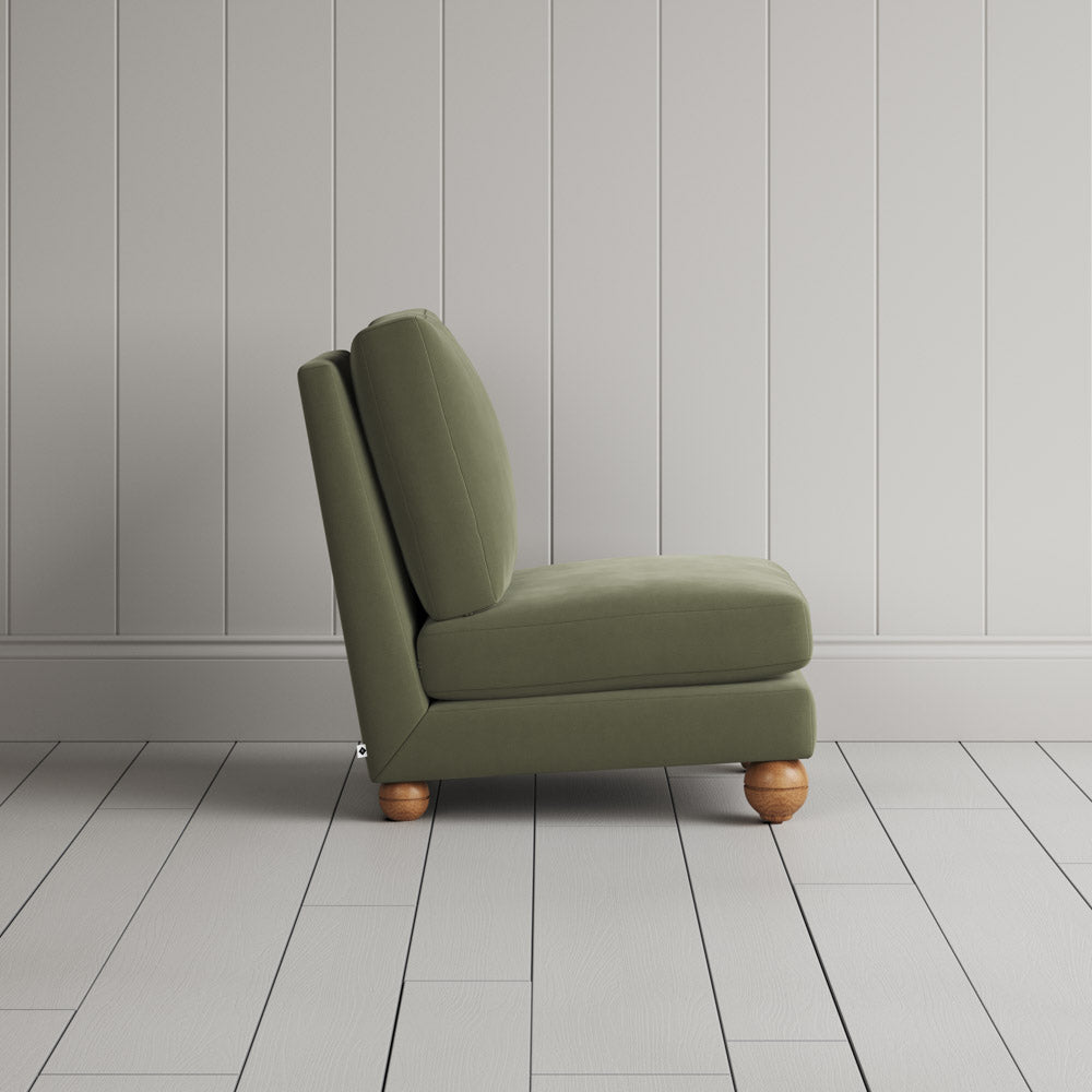  Green Velvet Slipper Chair Side View 