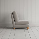 Side View of Slipper Armchair in Intelligent Velvet Moonstone