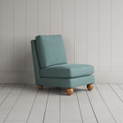 Perch Slipper Armchair in Laidback Linen Cerulean angled view