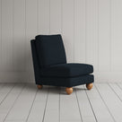 Perch Slipper Armchair in Laidback Linen Midnight angled view