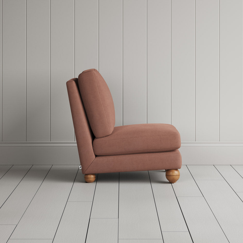  Perch Slipper Armchair in Laidback Linen Roseberry side profile 
