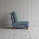 Perch Slipper Armchair in Well Plaid Frame and Intelligent Velvet Mineral Seat