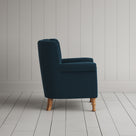Time Out Armchair in intelligent velvet aegean, side view by NiX.