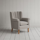 Time Out Armchair fluted back armchair in intelligent velvet moonstone, angled view by NiX.