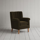 Time Out Armchair fluted back armchair in intelligent velvet seaweed, angled view by NiX.