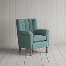 Time Out Armchair fluted back armchair in laidback linen cerulean, angled view by NiX.