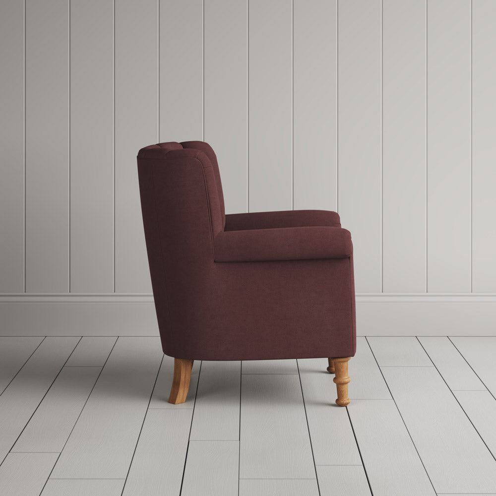  NiX interiors fluted back lounge chair silhouette profile view. 