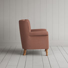 Time Out Armchair in laidback linen roseberry, side view by NiX.