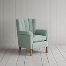 Time Out Armchair fluted back armchair in laidback linen sky, angled view by NiX.