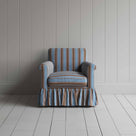 Curtain Call Armchair in Regatta Cotton, Blue, Front View  - Nicola Harding