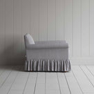 Curtain Call Armchair in Ticking Cotton, Blue Brown, Side View - Nicola Harding