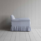 Curtain Call Armchair in Ticking Cotton, Aqua Brown, Side View - Nicola Harding