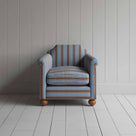 Dolittle Armchair in Regatta Cotton, Blue, Front View - Nicola Harding