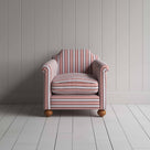 Dolittle Armchair in Slow Lane Cotton Linen, Berry, Front View - Nicola Harding
