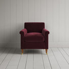 Idler Armchair in Cherry Classic Corduroy, a rich red UK handmade reading chair.