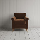 Idler Armchair in Tobacco Classic Corduroy, a British handmade Edwardian style reading chair.