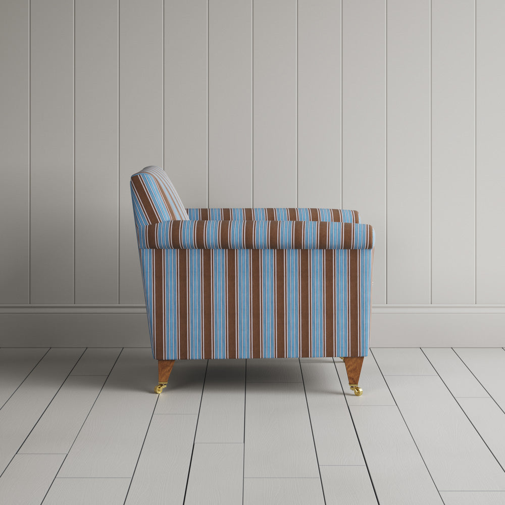  Idler Armchair in Regatta Cotton, Blue - Nicola Harding 