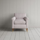 Idler Armchair in Ticking Cotton, Berry - Nicola Harding