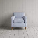 Idler Armchair in Ticking Cotton, Aqua Brown - Nicola Harding
