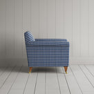 Idler Armchair in Well Plaid Cotton, Blue Brown - Nicola Harding