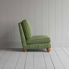 Side View of Perch Slipper Armchair in Colonnade Cotton, Green and Wine - Nicola Harding & Co.
