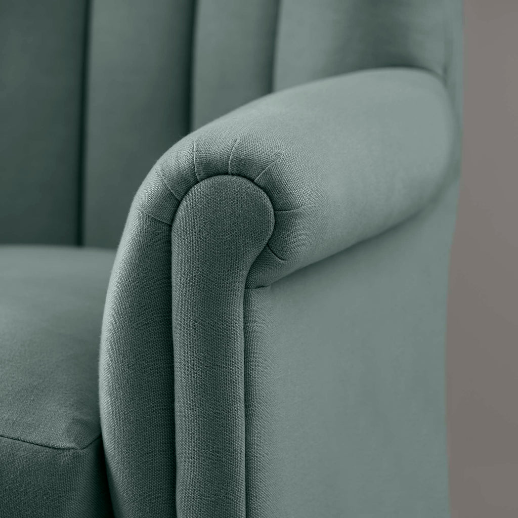  Time Out Armchair in Laidback Linen Mineral, Arm Design Closeup - NiX 