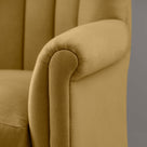 Time Out Armchair in Laidback Linen Ochre, Arm Design Closeup - NiX