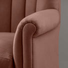 Time Out Armchair in Laidback Linen Sweet Briar, Arm Design Closeup - NiX