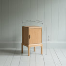 Dimensions of Bits and Bobs Bedside Table, Natural Oak, Right Hand Side Height 70cm, length & Width is 40cm - Nicola Harding
