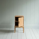Bits and Bobs Bedside Table, Natural Oak, Right Hand Side With Open Door For Storage Cabinet - Nicola Harding